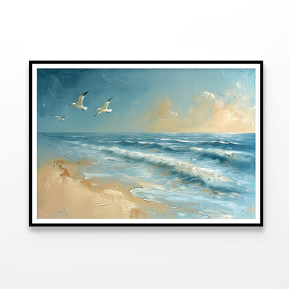 Group of Birds Flying Over the Ocean Home Decor Premium Quality Poster Print Choose Your Sizes