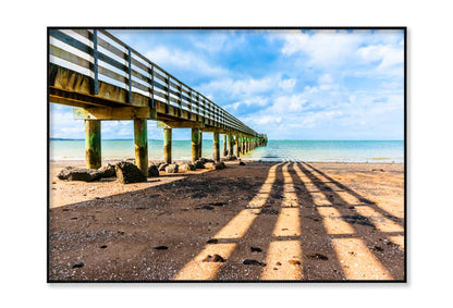 Cornwallis Wharf and Its Leading Innes and Shadow Across Beach to Water Home Decor Premium Quality Poster Print Choose Your Sizes