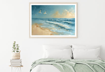 Group of Birds Flying Over the Ocean Home Decor Premium Quality Poster Print Choose Your Sizes