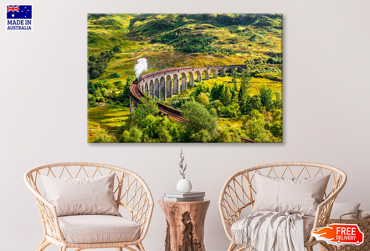 Glenfinnan Railway Viaduct in Scotland  Wall Art Decor 100% Australian Made