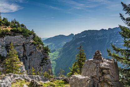 Swiss Alps Mountain Range with Sky Home Decor Premium Quality Poster Print Choose Your Sizes