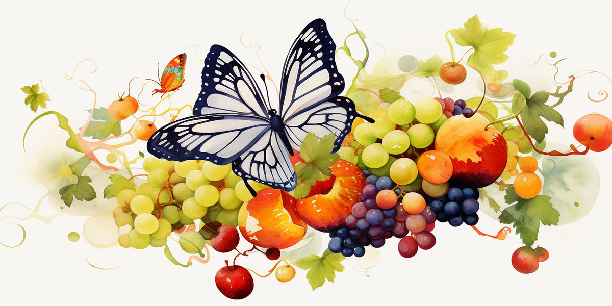 Monarch Butterfly Grape Vine Wall Art Canvas Office Home Room Framed 120x60cm