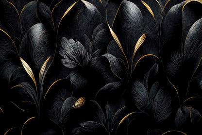 Luxury Black and Gold Leaves Art Home Decor Premium Quality Poster Print Choose Your Sizes