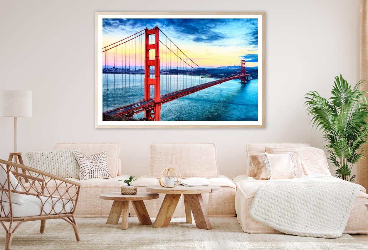 Golden Gate Bridge, San Francisco At Night, USA Home Decor Premium Quality Poster Print Choose Your Sizes