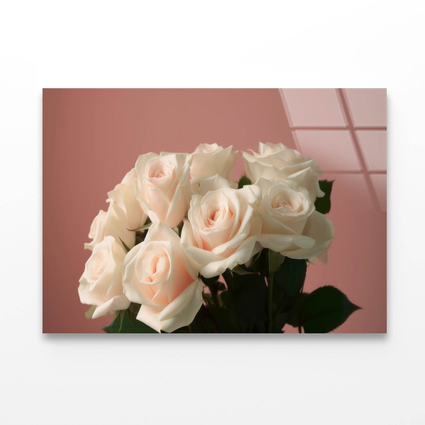 Bouquet of White Roses Acrylic Glass Print Tempered Glass Wall Art 100% Made in Australia Ready to Hang