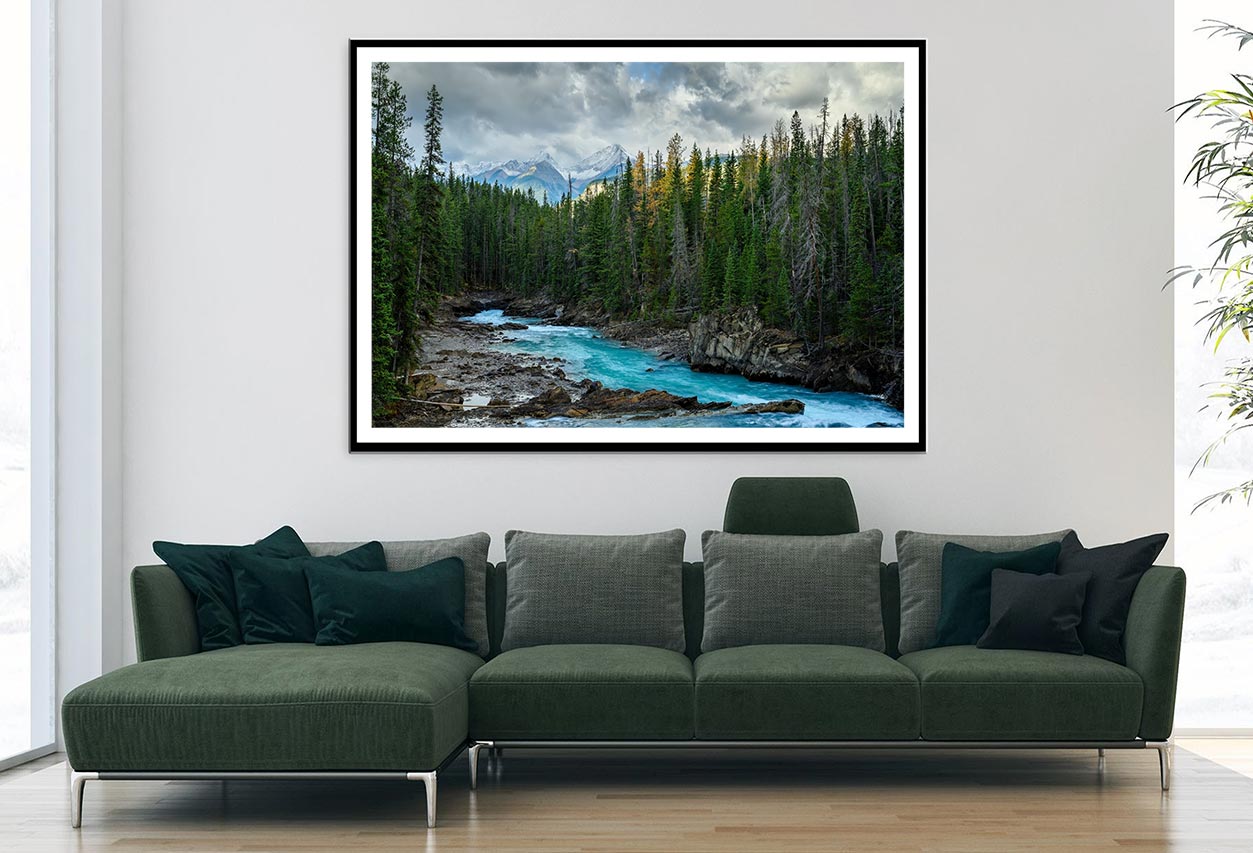 Autumn Forest River & Cloudy Sky Home Decor Premium Quality Poster Print Choose Your Sizes