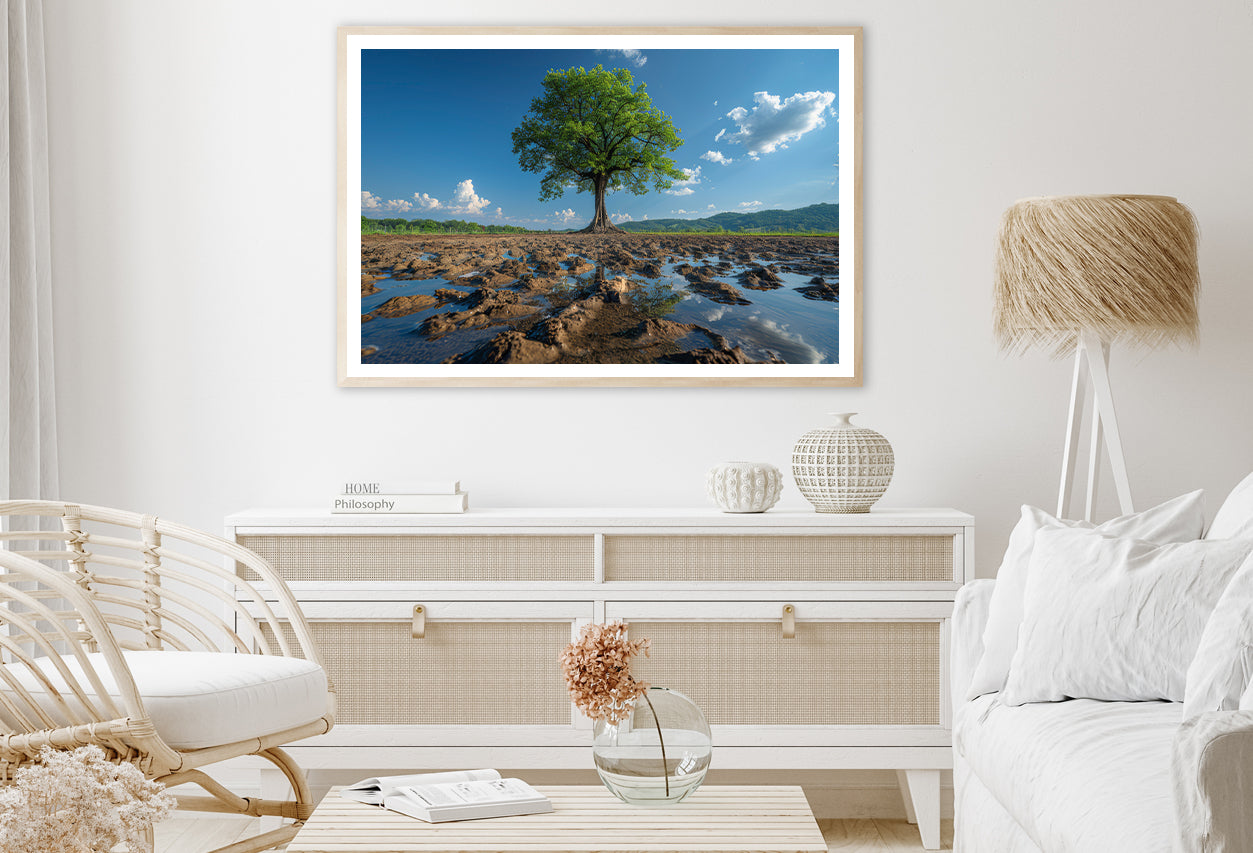 A Tree Is Standing In a Field Home Decor Premium Quality Poster Print Choose Your Sizes