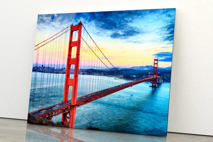 Golden Gate Bridge, San Francisco At Night, USA Acrylic Glass Print Tempered Glass Wall Art 100% Made in Australia Ready to Hang