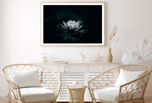 White Flower Is Sitting on A Black Surface Home Decor Premium Quality Poster Print Choose Your Sizes