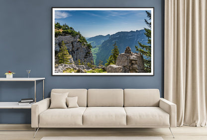 Swiss Alps Mountain Range with Sky Home Decor Premium Quality Poster Print Choose Your Sizes