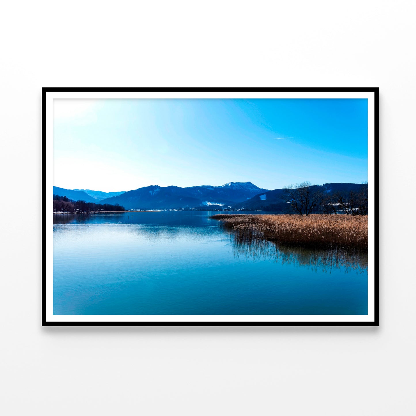 A Lake with a Blue Sky Overhead With Mountains Home Decor Premium Quality Poster Print Choose Your Sizes