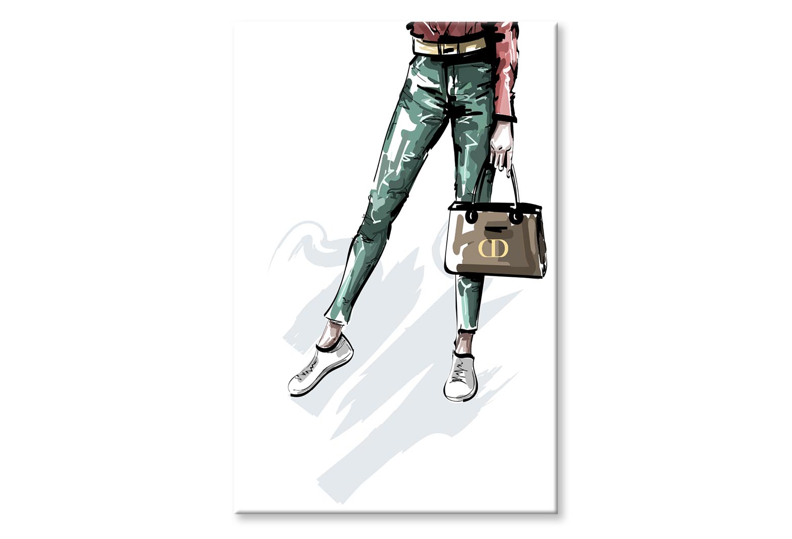 Stylish Sneakers Luxury Handbag Wall Art Limited Edition High Quality Print Stretched Canvas None