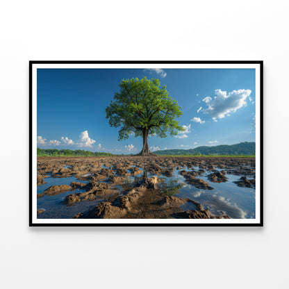 A Tree Is Standing In a Field Home Decor Premium Quality Poster Print Choose Your Sizes