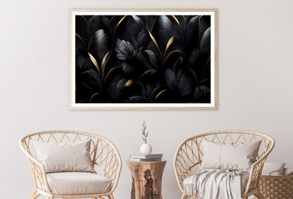 Luxury Black and Gold Leaves Art Home Decor Premium Quality Poster Print Choose Your Sizes