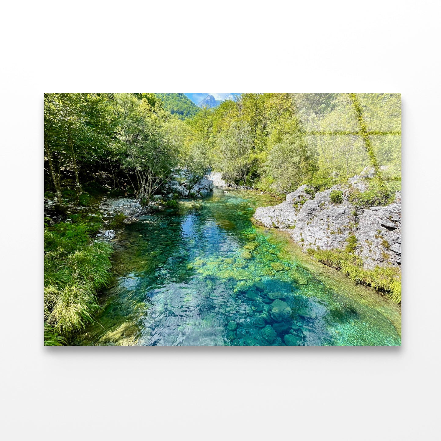 Beautiful River with Rocks and Trees Acrylic Glass Print Tempered Glass Wall Art 100% Made in Australia Ready to Hang