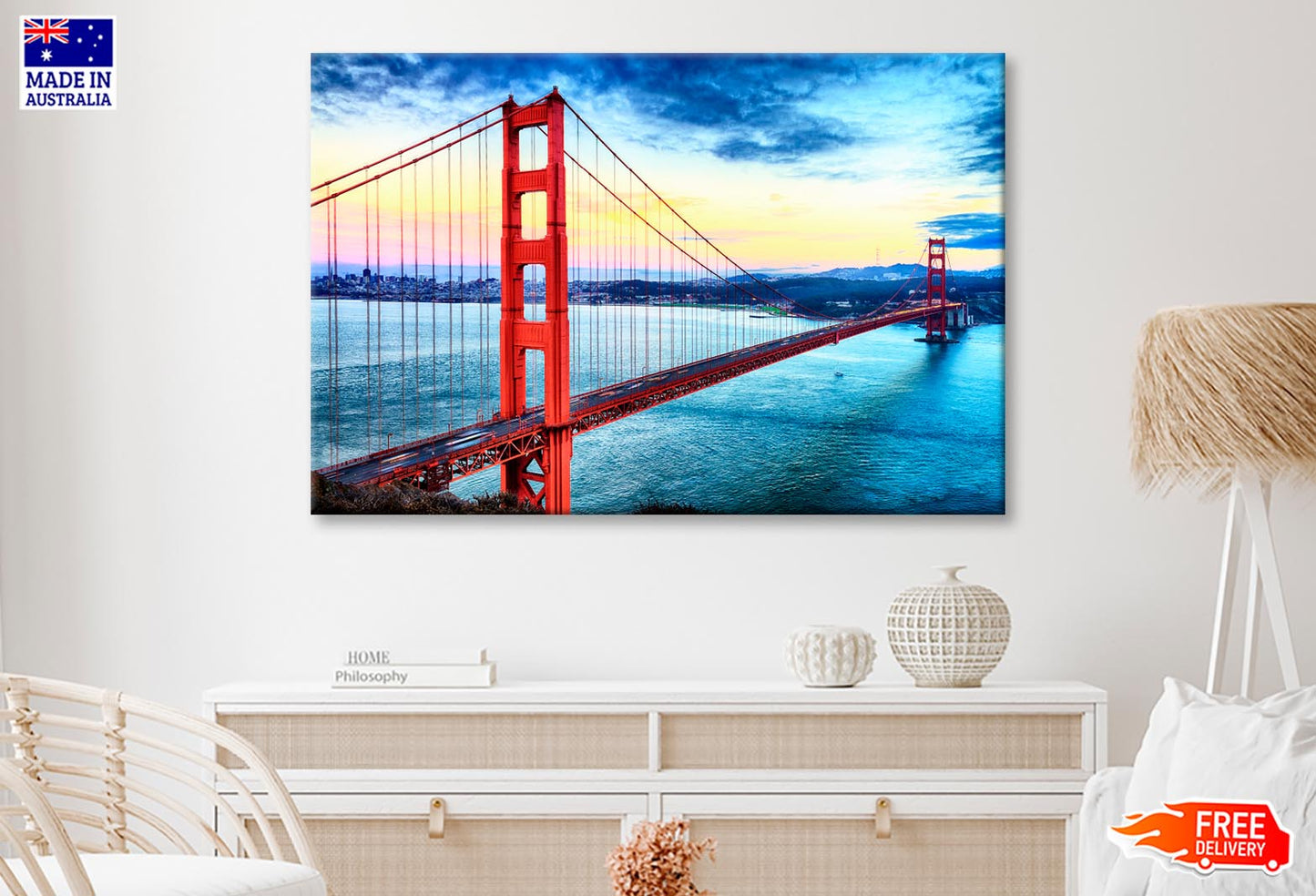 Golden Gate Bridge, San Francisco At Night, USA Wall Art Decor 100% Australian Made