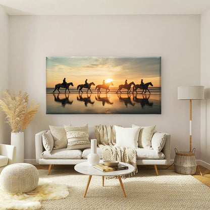 Riding Toward The Sun Wall Art Canvas Office Home Room Framed 120x60cm