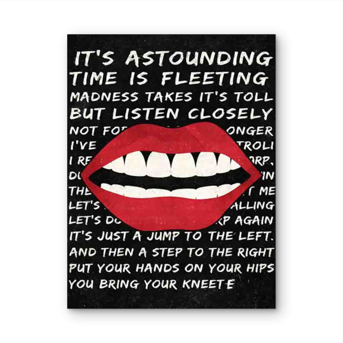 Vampire Lips Art Modern Retro 60x90cm Metal Print Ready to Hang