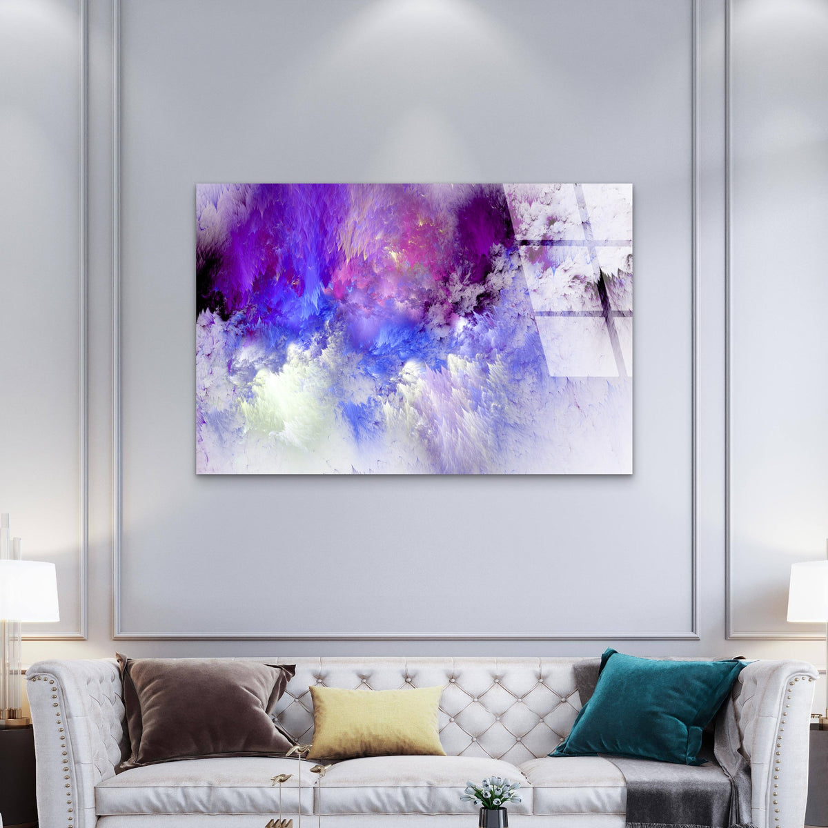 Purple Violet Abstract Crystal Texture Acrylic Glass Printing Wall Art Australian Made Quality