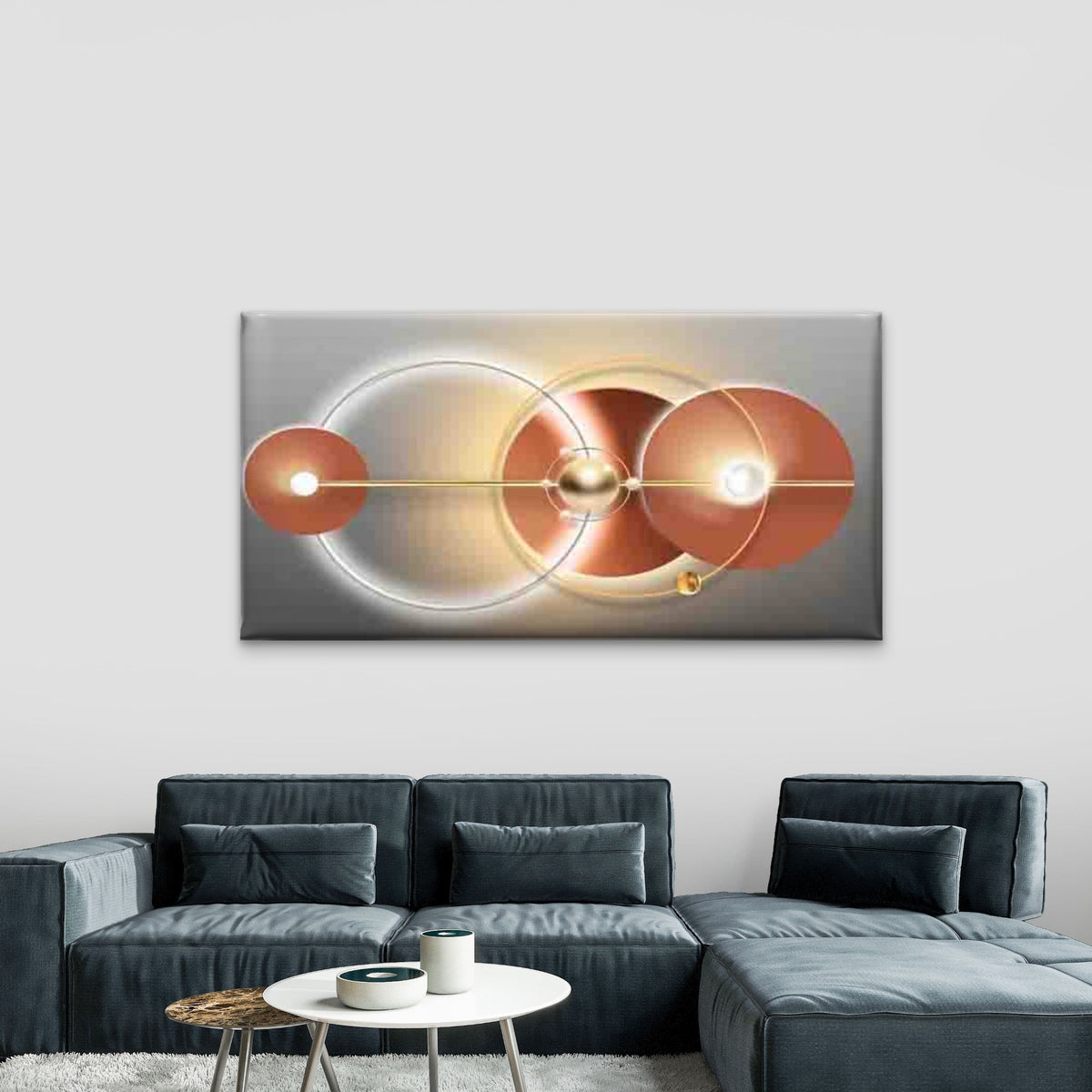 Atomic Structure Illustration Wall Art Canvas Office Home Room Framed 120x60cm