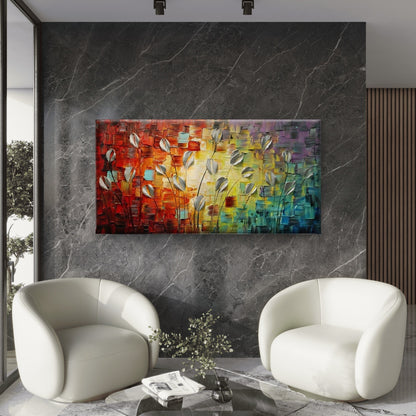 Abstract Artwork Flowers Wall Art Canvas Office Home Room Framed 120x60cm