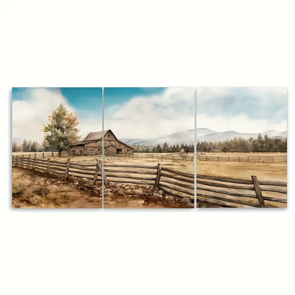 3pcs Watercolor Farmhouse Aesthetic Metal Print Ready to Hang Art