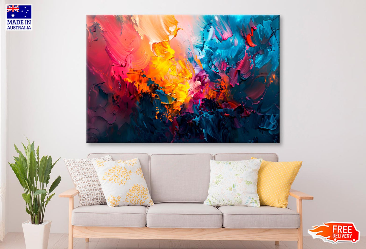 Colorful Abstract Painting Wall Art Decor 100% Australian Made