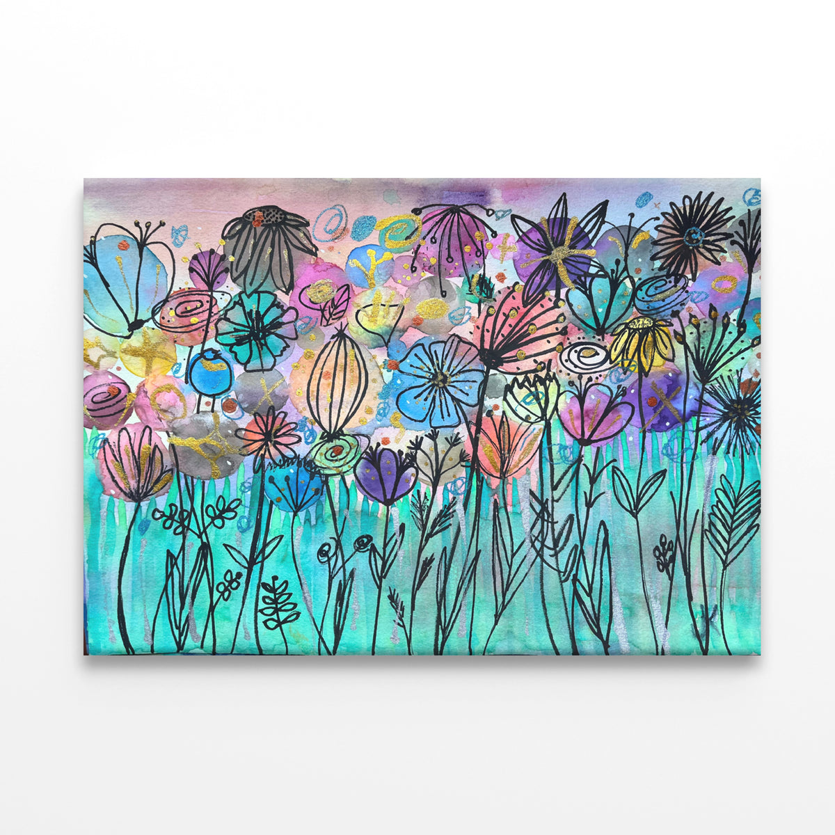 Wildflower Blooms Watercolor Art Wall Art Decor 100% Australian Made