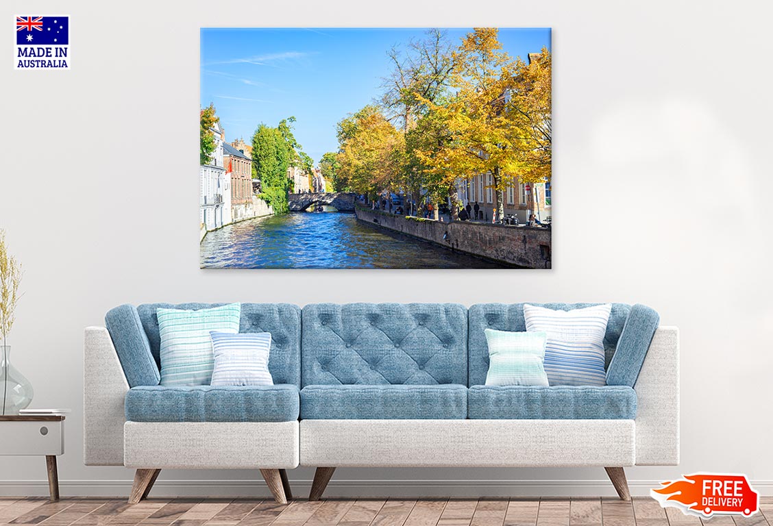 Water Of Canal In Town Of Bruges Print 100% Australian Made