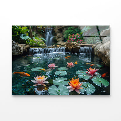 Waterfall in the Garden Acrylic Glass Print Tempered Glass Wall Art 100% Made in Australia Ready to Hang