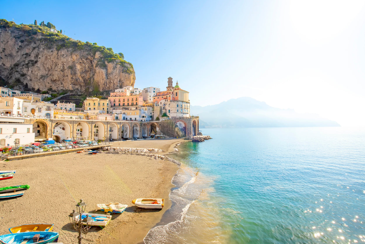 Raft In the Beach of Amalfi Coast Home Decor Premium Quality Poster Print Choose Your Sizes