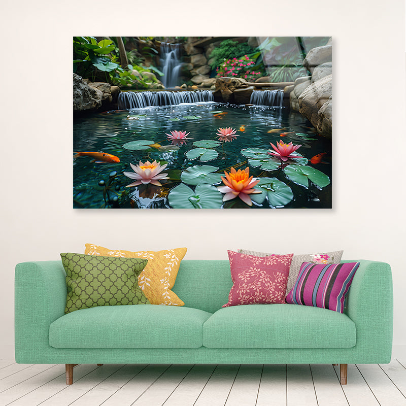 Waterfall in the Garden Acrylic Glass Print Tempered Glass Wall Art 100% Made in Australia Ready to Hang