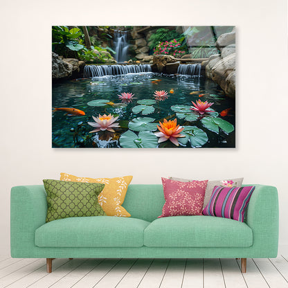 Waterfall in the Garden Acrylic Glass Print Tempered Glass Wall Art 100% Made in Australia Ready to Hang