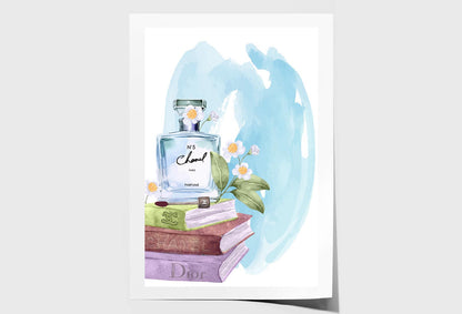 Blue Color Perfume Wall Art Limited Edition High Quality Print Unframed Roll Canvas None