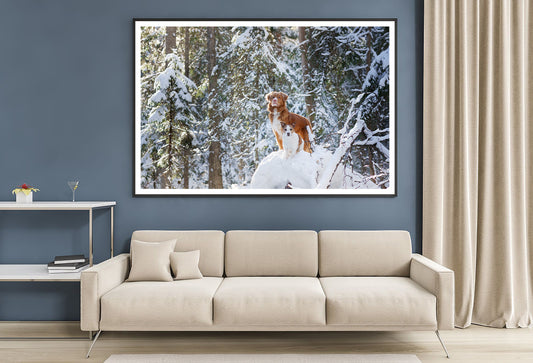 A Fox Standing On the Snow in a Winter Forest Home Decor Premium Quality Poster Print Choose Your Sizes