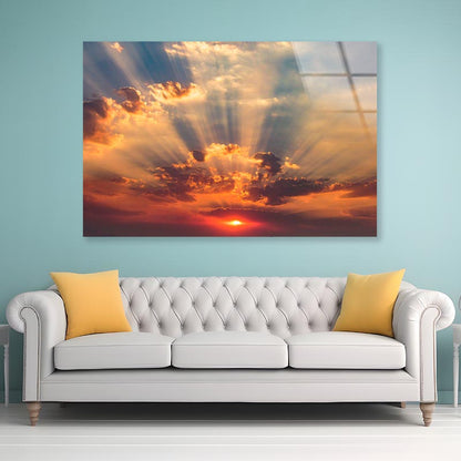 Spectacular Autumn Sunset, Incredible Cloud Acrylic Glass Print Tempered Glass Wall Art 100% Made in Australia Ready to Hang