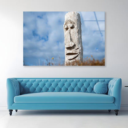 Driftwood Totem on Dunes at Ohope, Bay Off Plenty, New Zealand Acrylic Glass Print Tempered Glass Wall Art 100% Made in Australia Ready to Hang