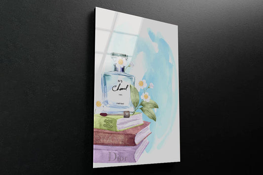 Blue Color Perfume 3D Design Acrylic Glass Print Tempered Glass Wall Art 100% Made in Australia Ready to Hang