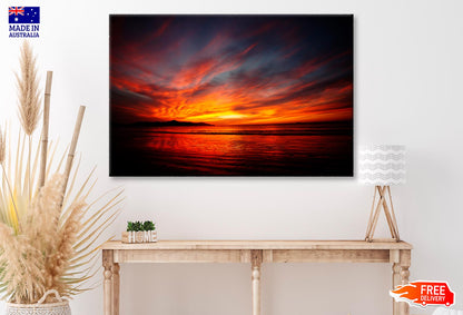 Red, Orange, And Yellow Sunset in Costa Rica  Wall Art Decor 100% Australian Made