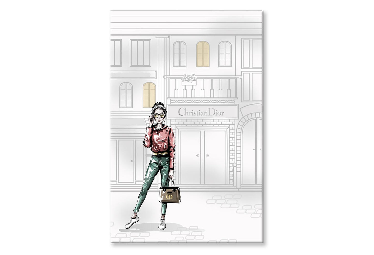 Modern Girl Luxury Fashion Store Wall Art Limited Edition High Quality Print Stretched Canvas None