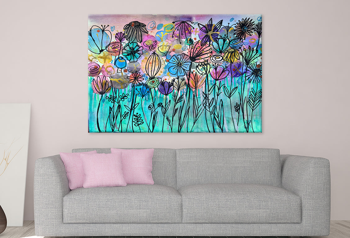 Wildflower Blooms Watercolor Art Wall Art Decor 100% Australian Made