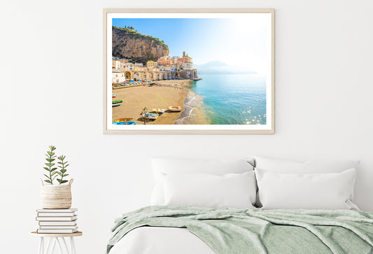 Raft In the Beach of Amalfi Coast Home Decor Premium Quality Poster Print Choose Your Sizes