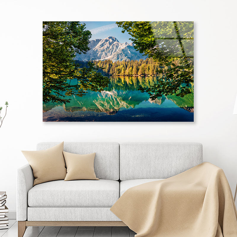 Calm Morning Fusine Lake Acrylic Glass Print Tempered Glass Wall Art 100% Made in Australia Ready to Hang