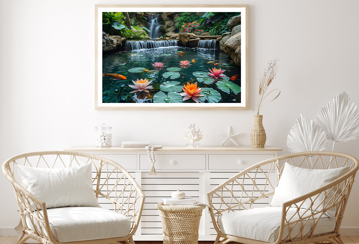 Waterfall in the Garden Home Decor Premium Quality Poster Print Choose Your Sizes