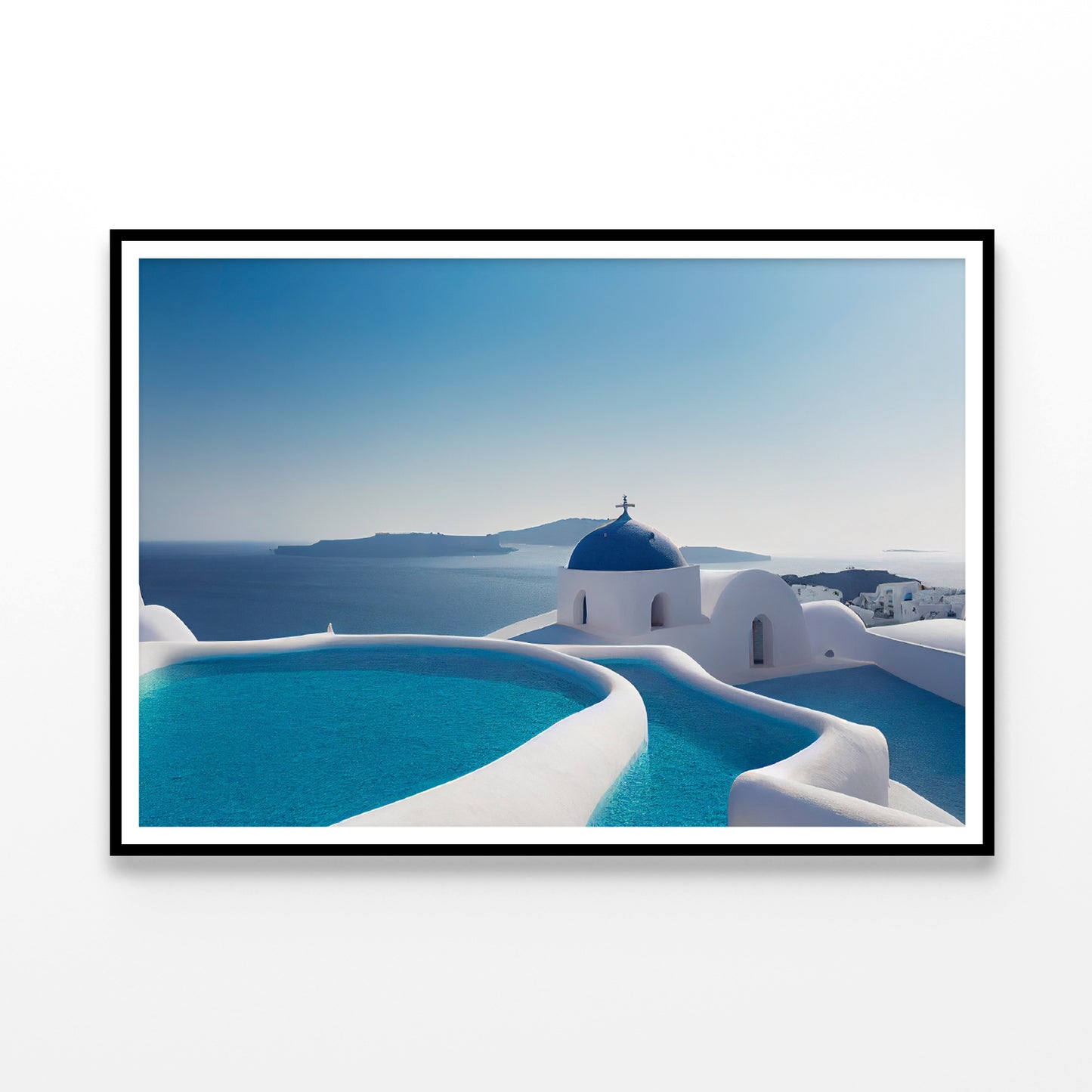 Clear Water Pool in Santorini Home Decor Premium Quality Poster Print Choose Your Sizes