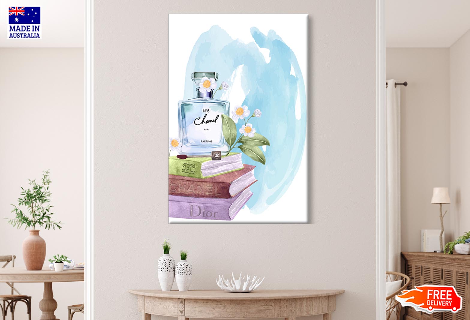 Blue Color Perfume Wall Art Limited Edition High Quality Print