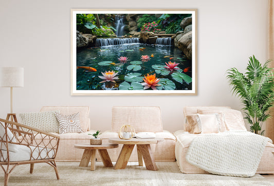 Waterfall in the Garden Home Decor Premium Quality Poster Print Choose Your Sizes