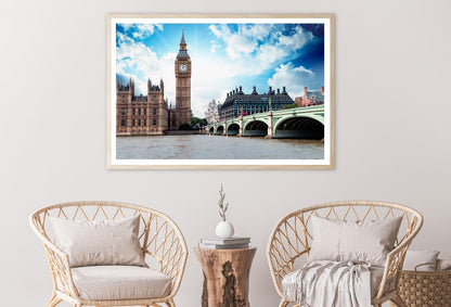 Big Ben, The Houses of Parliament and Westminster Bridge in London Home Decor Premium Quality Poster Print Choose Your Sizes