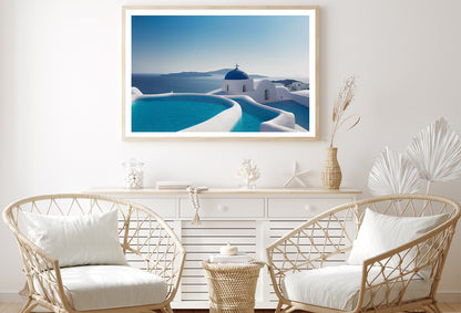 Clear Water Pool in Santorini Home Decor Premium Quality Poster Print Choose Your Sizes