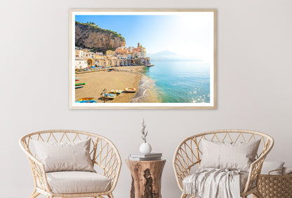 Raft In the Beach of Amalfi Coast Home Decor Premium Quality Poster Print Choose Your Sizes